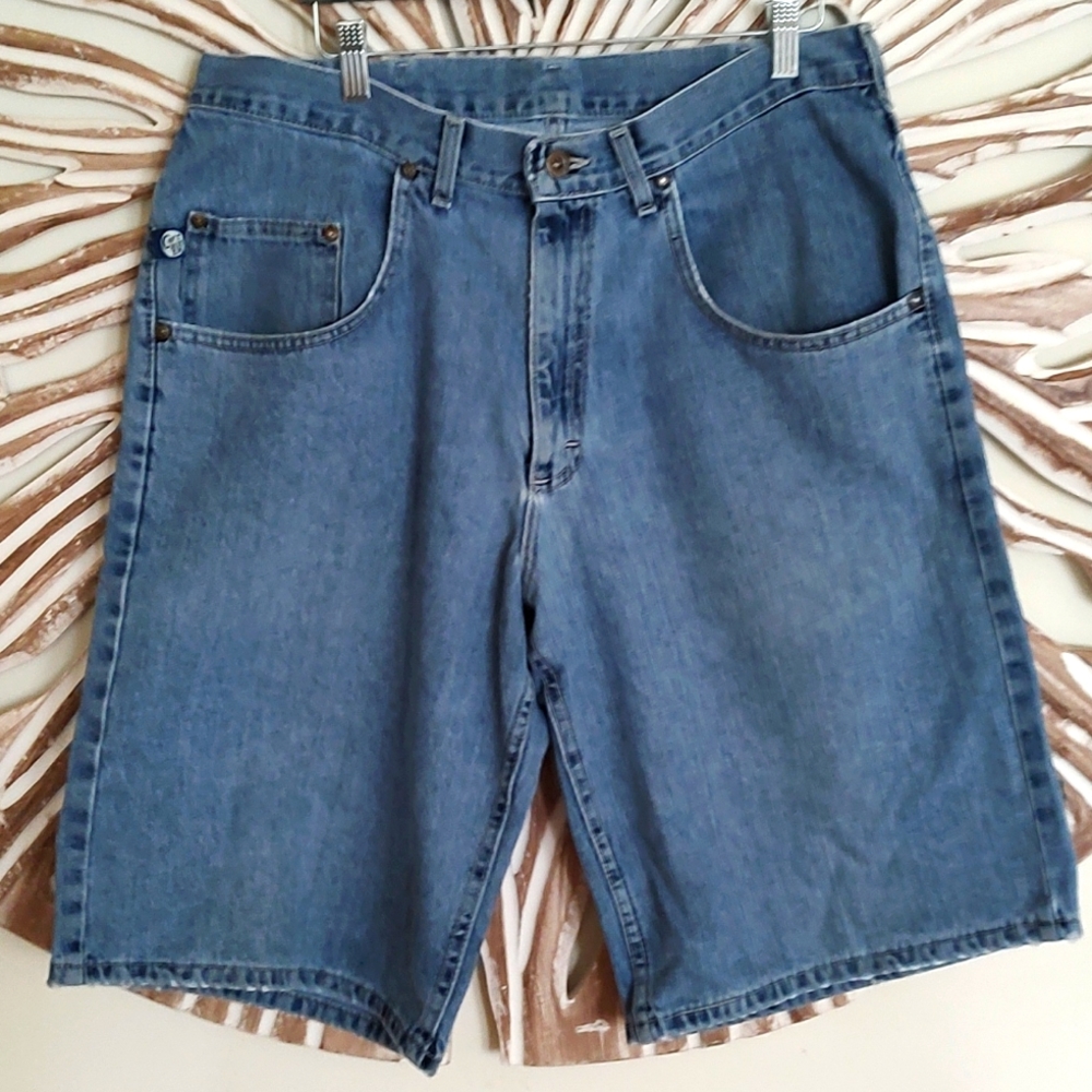 LEE DUNGAREE SHORTS, SZ 36,LT BLUE